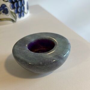 Elegant Purple and Gray Stone Bowl
